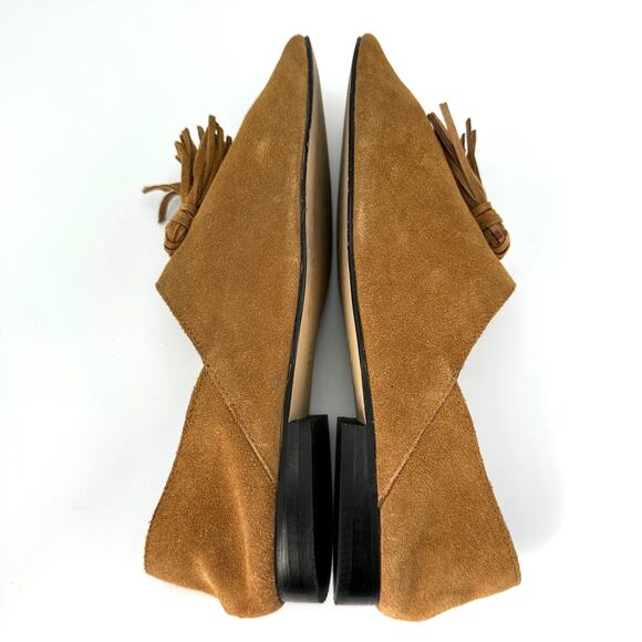 ZARA Suede Leather Tan Tassels Loafer Flats EU 38 - Picture 5 of 9